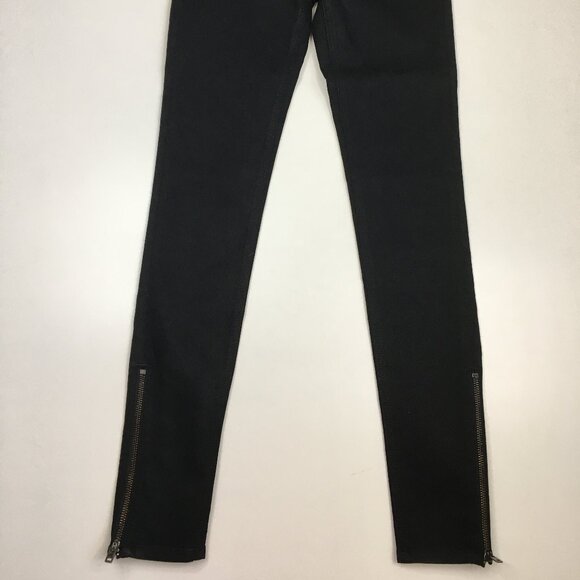 NWT RAG & BONE Black Coated Zip Pockets & Ankle Slim Fit Skinny Jeans - Picture 8 of 12